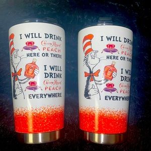 Stainless steel crown Royal cat  in the hat tumblers